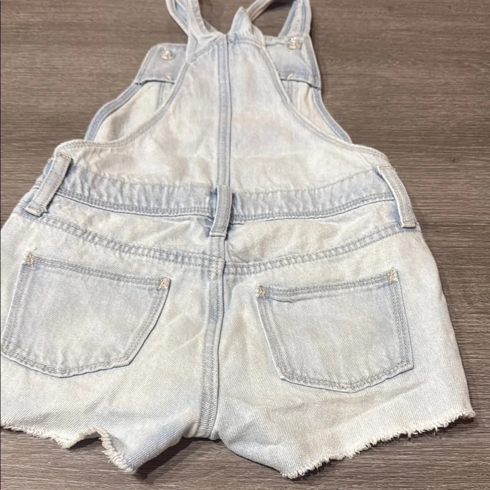 Old Navy Blue Denim Overalls Distressed Casual